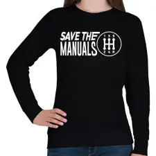 PRINTFASHION Save the manuals - Női pulóver - Fekete női pulóver, kardigán