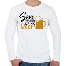 PRINTFASHION Save water drink beer - Férfi hosszú ujjú póló - Fehér férfi póló