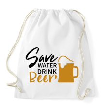 PRINTFASHION Save water drink beer - Sportzsák, Tornazsák - Fehér tornazsák