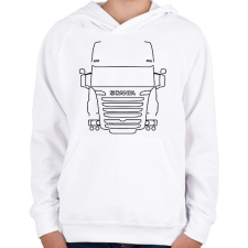 PRINTFASHION Scania - Gyerek kapucnis pulóver - Fehér gyerek pulóver, kardigán