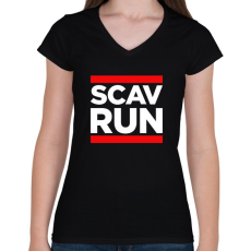 PRINTFASHION Scav Run - Női V-nyakú póló - Fekete