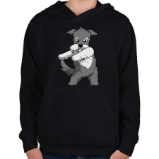 PRINTFASHION Schnauzer floss dance - Gyerek kapucnis pulóver - Fekete gyerek pulóver, kardigán