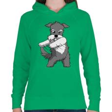 PRINTFASHION Schnauzer floss dance - Női kapucnis pulóver - Zöld