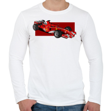 PRINTFASHION Schumacher - Férfi hosszú ujjú póló - Fehér