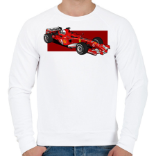 PRINTFASHION Schumacher - Férfi pulóver - Fehér férfi pulóver, kardigán