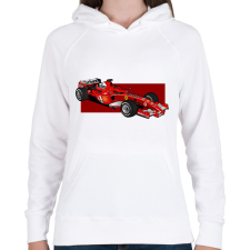 PRINTFASHION Schumacher - Női kapucnis pulóver - Fehér női pulóver, kardigán