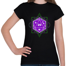 PRINTFASHION Sci-Fi D20 (Lila-Zöld) - Női póló - Fekete női póló