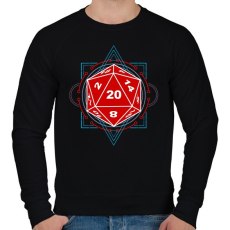 PRINTFASHION Sci-Fi D20 (Piros-Kék) - Férfi pulóver - Fekete