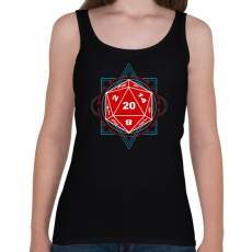 PRINTFASHION Sci-Fi D20 (Piros-Kék) - Női atléta - Fekete