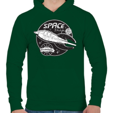 PRINTFASHION Sci-fi jelvény - Férfi kapucnis pulóver - Sötétzöld férfi pulóver, kardigán