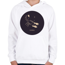 PRINTFASHION Scorpio - Skorpió - Gyerek kapucnis pulóver - Fehér