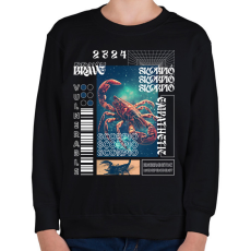 PRINTFASHION Scorpio - Streetwear style - Gyerek pulóver - Fekete