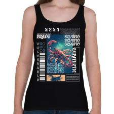 PRINTFASHION Scorpio - Streetwear style - Női atléta - Fekete női trikó