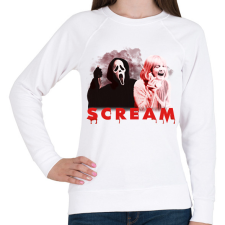 PRINTFASHION Scream - Női pulóver - Fehér női pulóver, kardigán