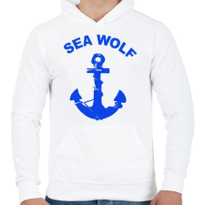 PRINTFASHION sea wolf - Férfi kapucnis pulóver - Fehér férfi pulóver, kardigán