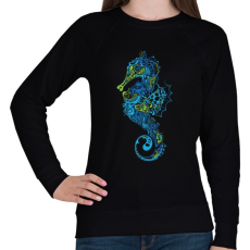 PRINTFASHION Seahorse - Női pulóver - Fekete