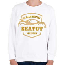 PRINTFASHION Seatos sofőr - Gyerek pulóver - Fehér