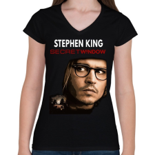 PRINTFASHION secret window - Női V-nyakú póló - Fekete női póló