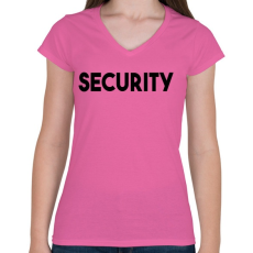 PRINTFASHION SECURITY - Női V-nyakú póló - Rózsaszín