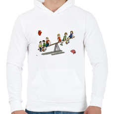 PRINTFASHION Seesaw - Férfi kapucnis pulóver - Fehér