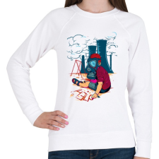 PRINTFASHION Segítség - Női pulóver - Fehér női pulóver, kardigán