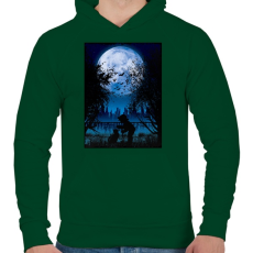 PRINTFASHION Sejtelmes holdfény - Férfi kapucnis pulóver - Sötétzöld