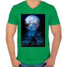 PRINTFASHION Sejtelmes holdfény - Férfi V-nyakú póló - Zöld