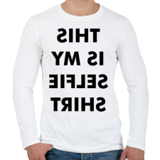 PRINTFASHION Selfie Tshirt - Férfi hosszú ujjú póló - Fehér férfi póló