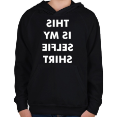 PRINTFASHION Selfie Tshirt - Gyerek kapucnis pulóver - Fekete