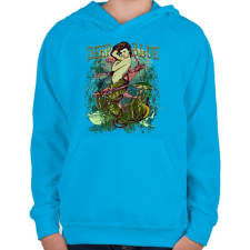 PRINTFASHION Sellő - Gyerek kapucnis pulóver - Azúrkék gyerek pulóver, kardigán