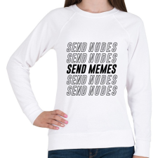 PRINTFASHION Send Memes - Női pulóver - Fehér női pulóver, kardigán