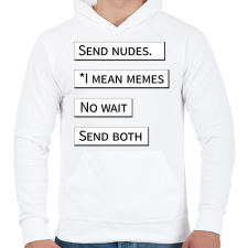PRINTFASHION Send nudes - Telefontok - Férfi kapucnis pulóver - Fehér férfi pulóver, kardigán
