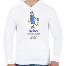 PRINTFASHION senki nem - Férfi kapucnis pulóver - Fehér