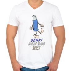 PRINTFASHION senki nem - Férfi V-nyakú póló - Fehér