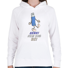 PRINTFASHION senki nem - Női kapucnis pulóver - Fehér női pulóver, kardigán