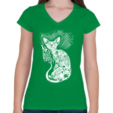 PRINTFASHION Senki nem tökéletes - Női V-nyakú póló - Zöld