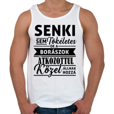 PRINTFASHION Senki sem tökéletes, de a borászok... - Férfi atléta - Fehér atléta, trikó