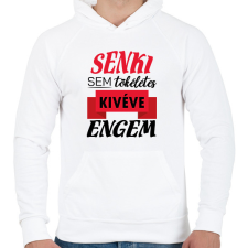 PRINTFASHION Senki sem tökéletes - Férfi kapucnis pulóver - Fehér férfi pulóver, kardigán