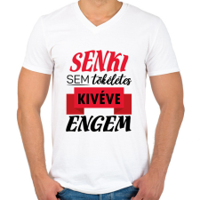 PRINTFASHION Senki sem tökéletes - Férfi V-nyakú póló - Fehér férfi póló