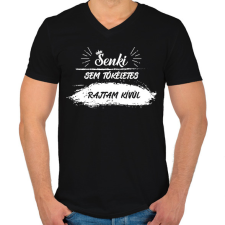 PRINTFASHION Senki sem tökéletes - Férfi V-nyakú póló - Fekete férfi póló