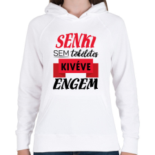 PRINTFASHION Senki sem tökéletes - Női kapucnis pulóver - Fehér női pulóver, kardigán