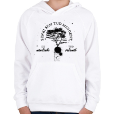 PRINTFASHION Senki sem tud mindent - Gyerek kapucnis pulóver - Fehér