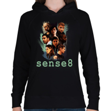 PRINTFASHION sense8 - Női kapucnis pulóver - Fekete női pulóver, kardigán