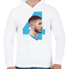 PRINTFASHION Sergio Ramos - Férfi kapucnis pulóver - Fehér