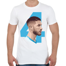 PRINTFASHION Sergio Ramos - Férfi póló - Fehér