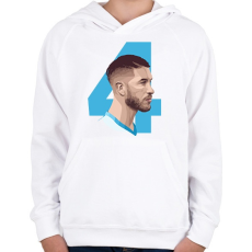 PRINTFASHION Sergio Ramos - Gyerek kapucnis pulóver - Fehér