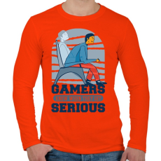 PRINTFASHION Serious Gamers - Férfi hosszú ujjú póló - Narancs