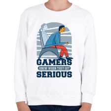 PRINTFASHION Serious Gamers - Gyerek pulóver - Fehér gyerek pulóver, kardigán