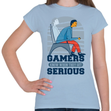 PRINTFASHION Serious Gamers - Női póló - Világoskék női póló