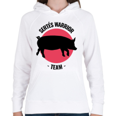 PRINTFASHION Sertés Warrior Team - Női kapucnis pulóver - Fehér